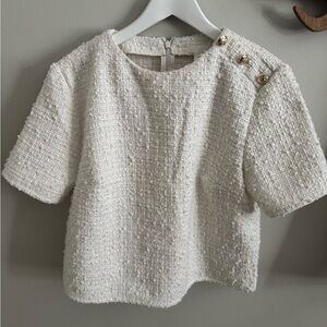 H&M Cream Textured Knit Top
